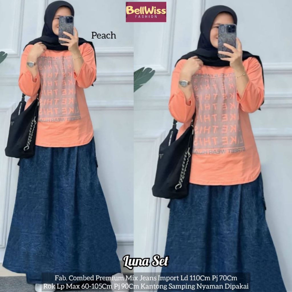 BISA COD BAJU AFRA ONE  SET  // LUNA SET BY BELLWISS BY UWAIS