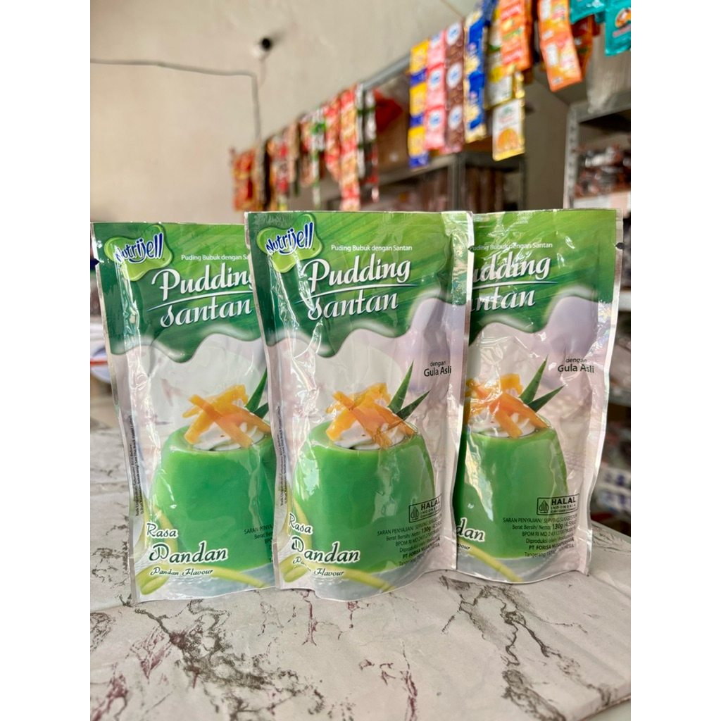 

Nutrijell Puding Santan Rasa Pandan 130gram dengan Gula Asli