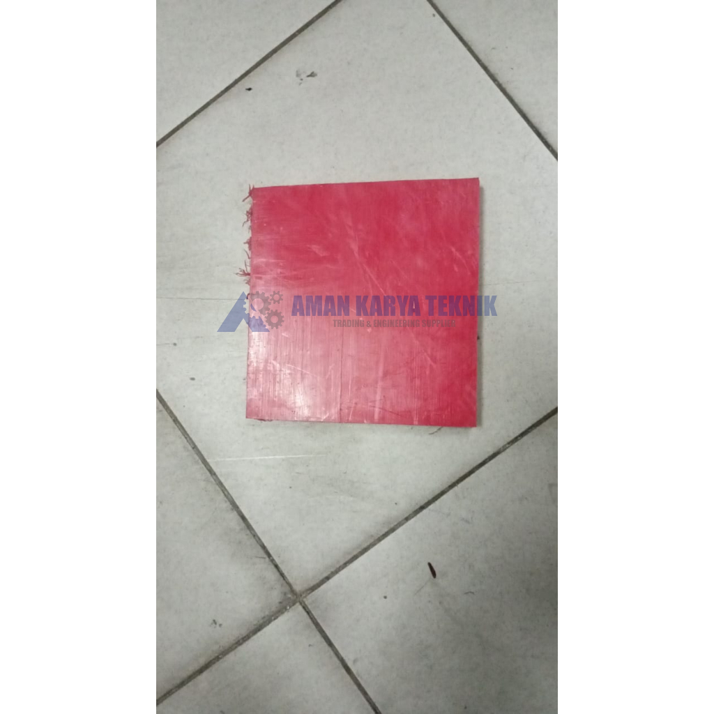 Nylon/PE Merah Lembaran ( PE Sheet Red ) 15 mm x 6 cm x 25 cm