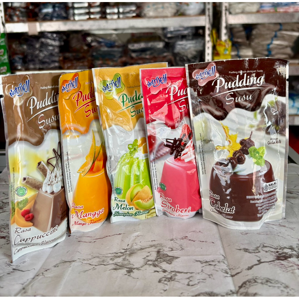 

Nutrijell Pudding Susu 145gr Rasa Stroberi Cappuccino Mangga Coklat Melon dengan Gula Asli