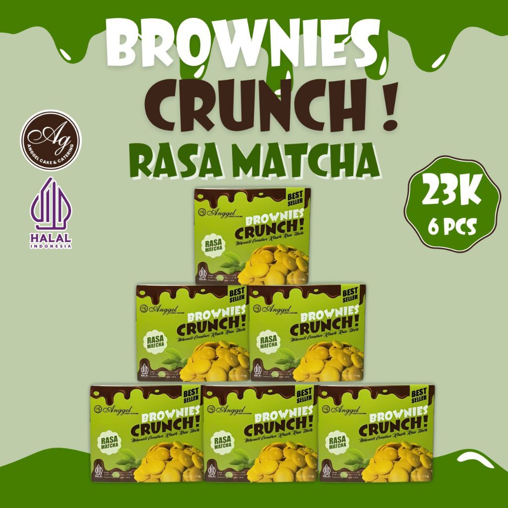 

Brownies Crunch Rasa Matcha | Cookies Renyah Rasa Matcha Isi 6pcs