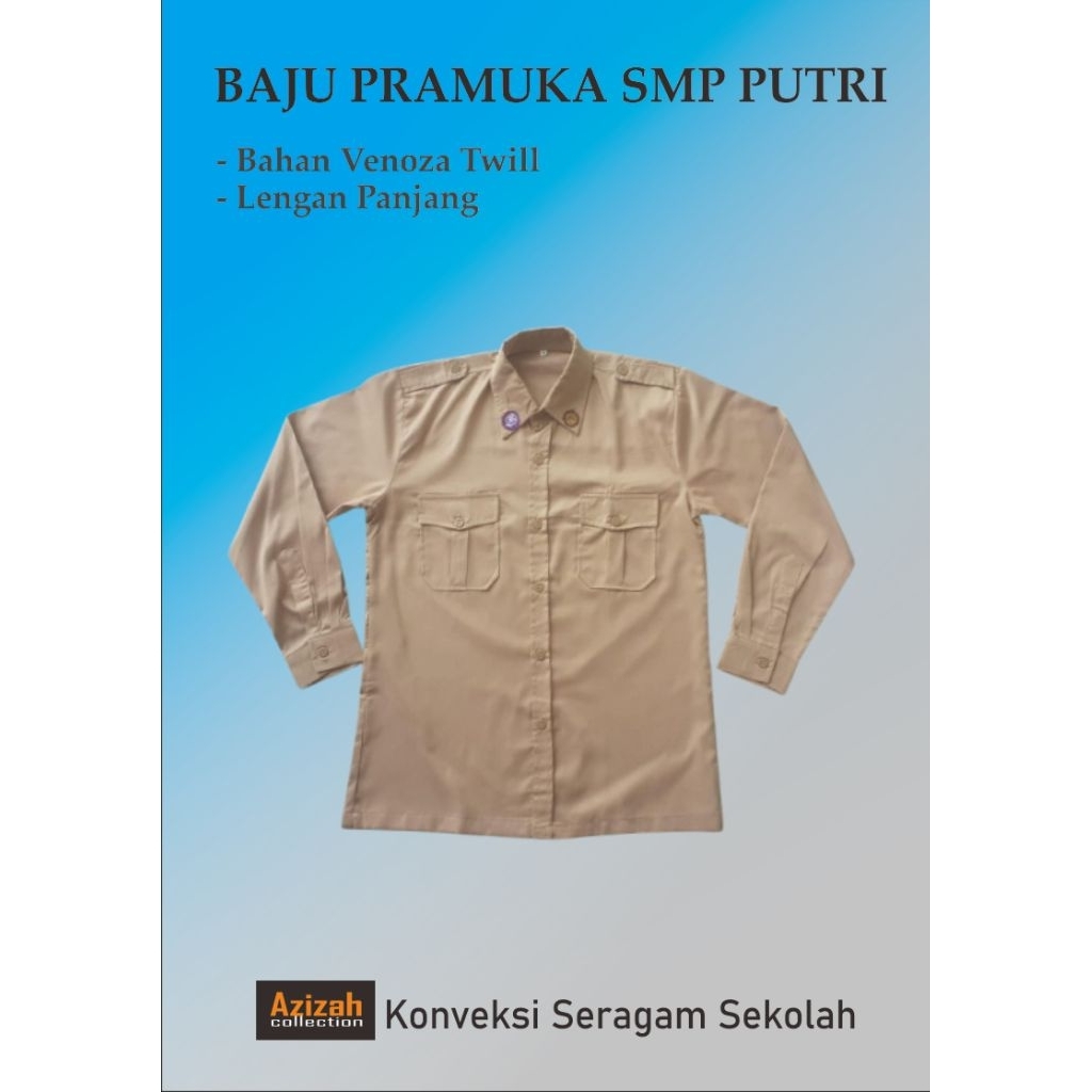 Baju Seragam Pramuka SMP Putri Lengan Panjang