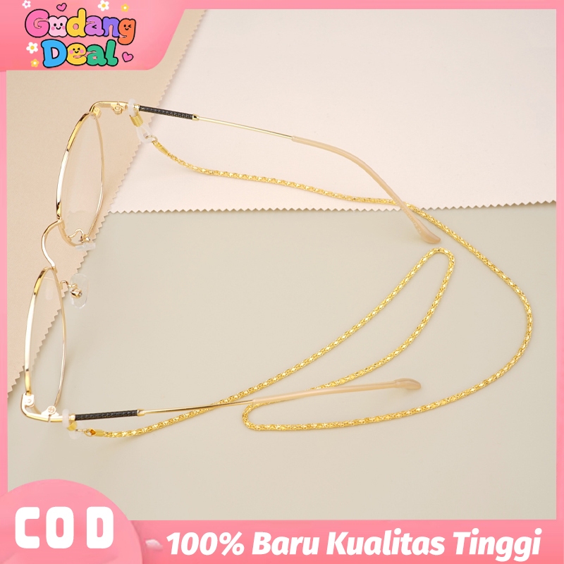 Rantai Kacamata Titanium Anti Karat Tali Strap Kacamata Fashion Premium untuk Pria Wanita & Masker C
