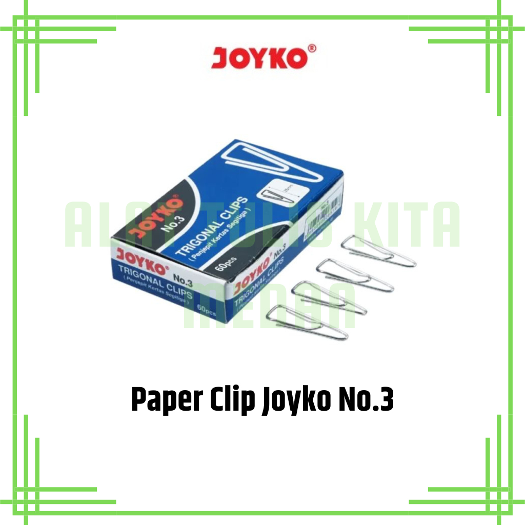

(1 Kotak) Paper Clip Trigonal Joyko No.3 / Klip Kertas / Penjepit Kertas Trigonal Joyko No.3