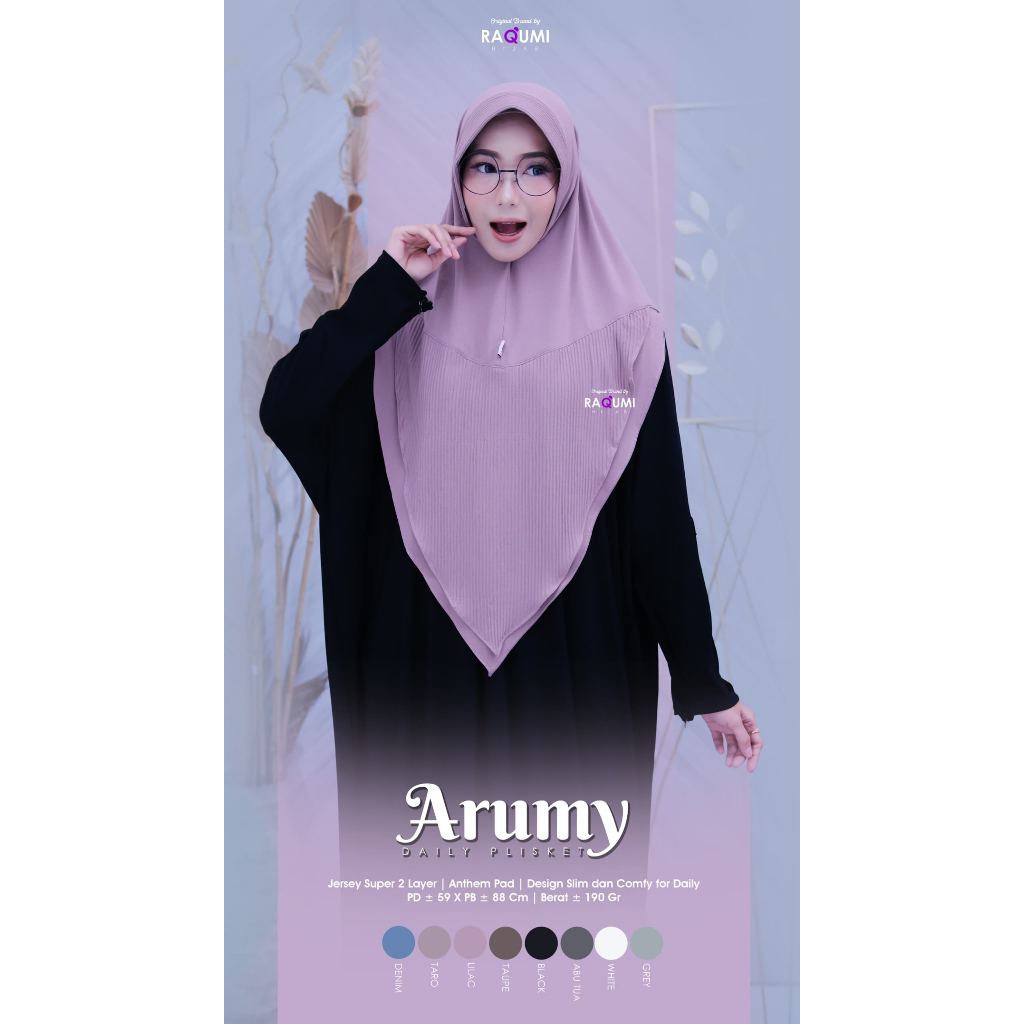 ARUMY DAILY PLISKET BRAND ORI BY RAQUMI // PREMIUM DAILY HIJAB BY RAQUMI HIJAB // HIJAB INSTAN // HI