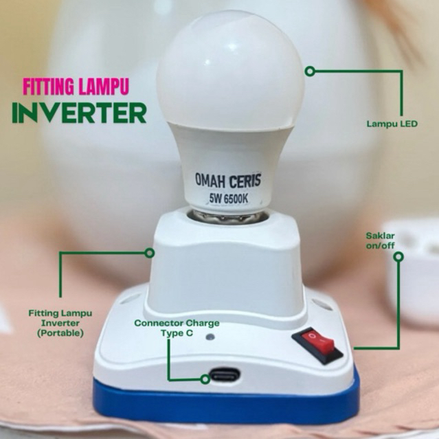 Fitting Lampu Emergency/Fitting Lampu Inverter/Inverter Lampu