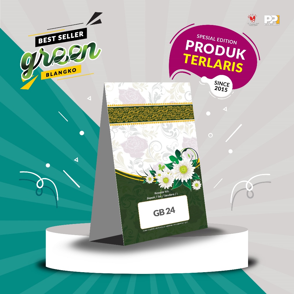 Undangan Pernikahan Murah / GB (Green Blangko) 24 / Gratis Plastik OPP / Blangko Undangan Blangko