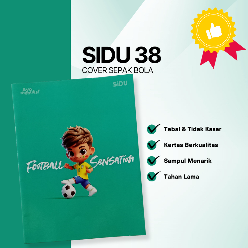 

SIDU 38 Lembar Cover Cowok/Sepak Bola/Neymar Jr/Warna Hijau (Ecer/1 Pcs)
