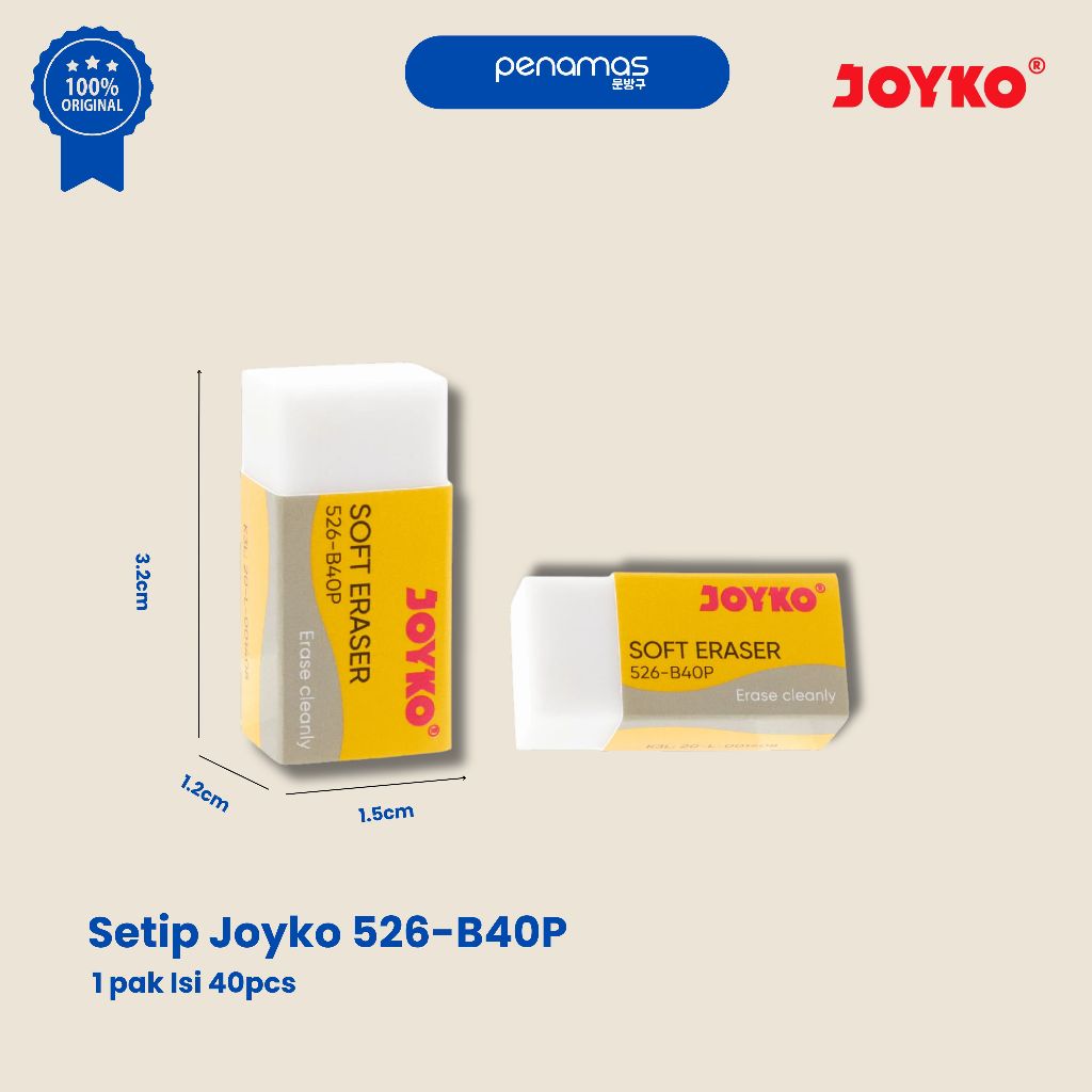 

PENGHAPUS SETIP JOYKO 526-B40P / KECIL / PUTIH / PCS