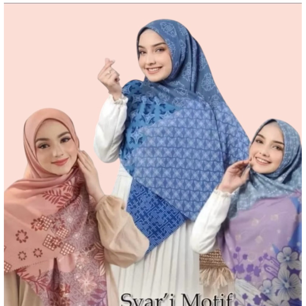 Hijab Segiempat Motif Syari Premium 130x130 By Azara
