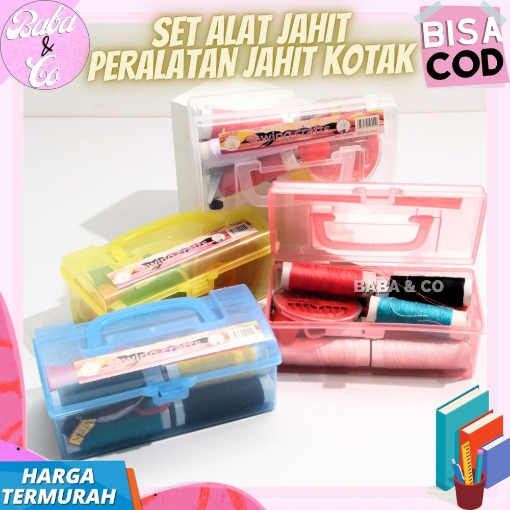 1 BOX SET ALAT JAHIT KOTAK LENGKAP PERALATAN JAHIT SET 1 KOTAK PERLENGKAPAN ALAT JAHIT MENJAHIT PORT