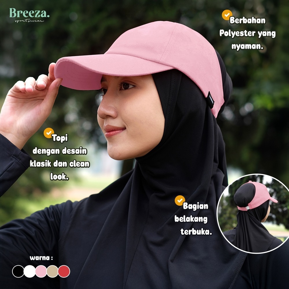 [BEST SELLER] Zaneva Muslimah Sportwear - Breeza Cap Topi Sport | Topi Olahraga| Aksesoris