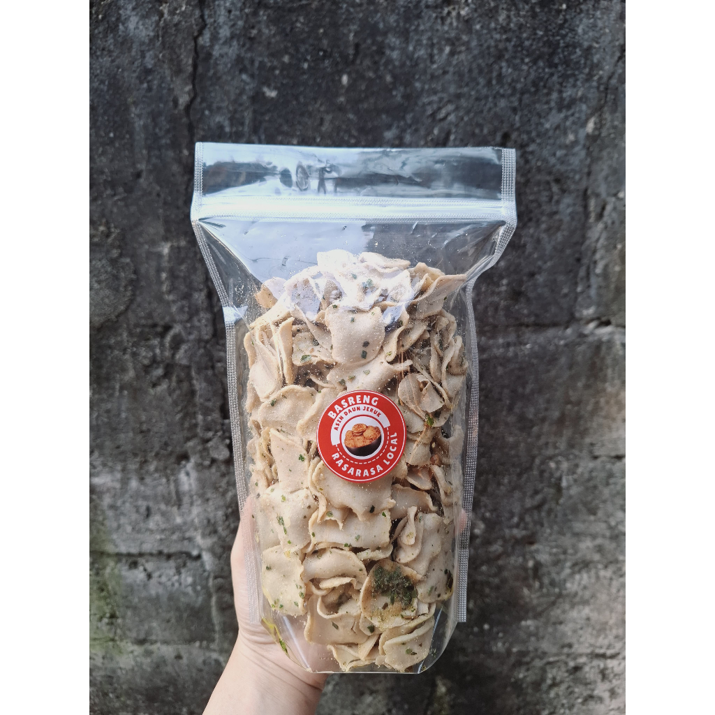 

Kripik Basreng Asin Daun Jeruk 250gr/Snack Cemilan Renyah Murah