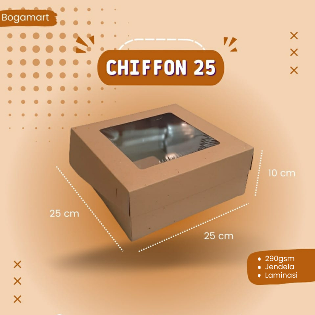 

Dus Chiffon 25x25x10 / Dus Kue / Dus Bolu / Dus Roti / Packaging Chiffon