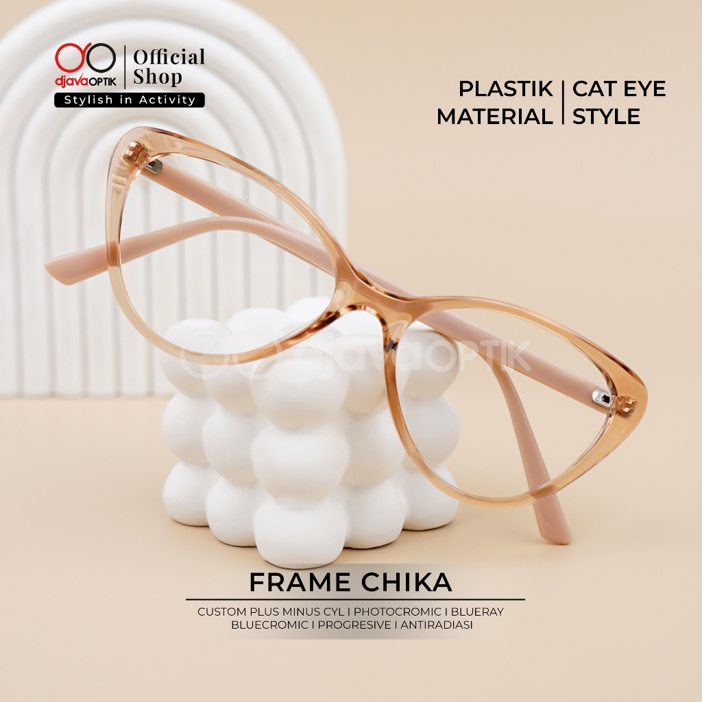 DJAVA OPTIK - Frame Chika - Kacamata Cat Eye Wanita Khusus Minus -4,25 s/d -6,00