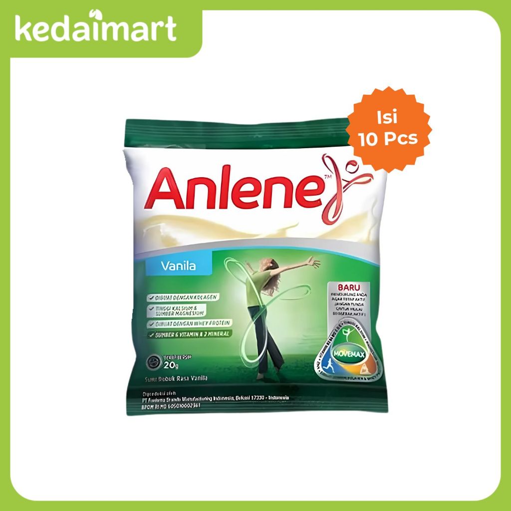 

Anlene Susu Bubuk Hi-Calsium Vanila Renceng Isi 10 X 20 Gram
