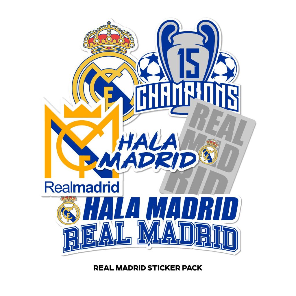 

Stiker Pack Real Madrid Sticker Estetik Vinyl Ukuran Besar Laminasi Glossy Waterproof Kisscut