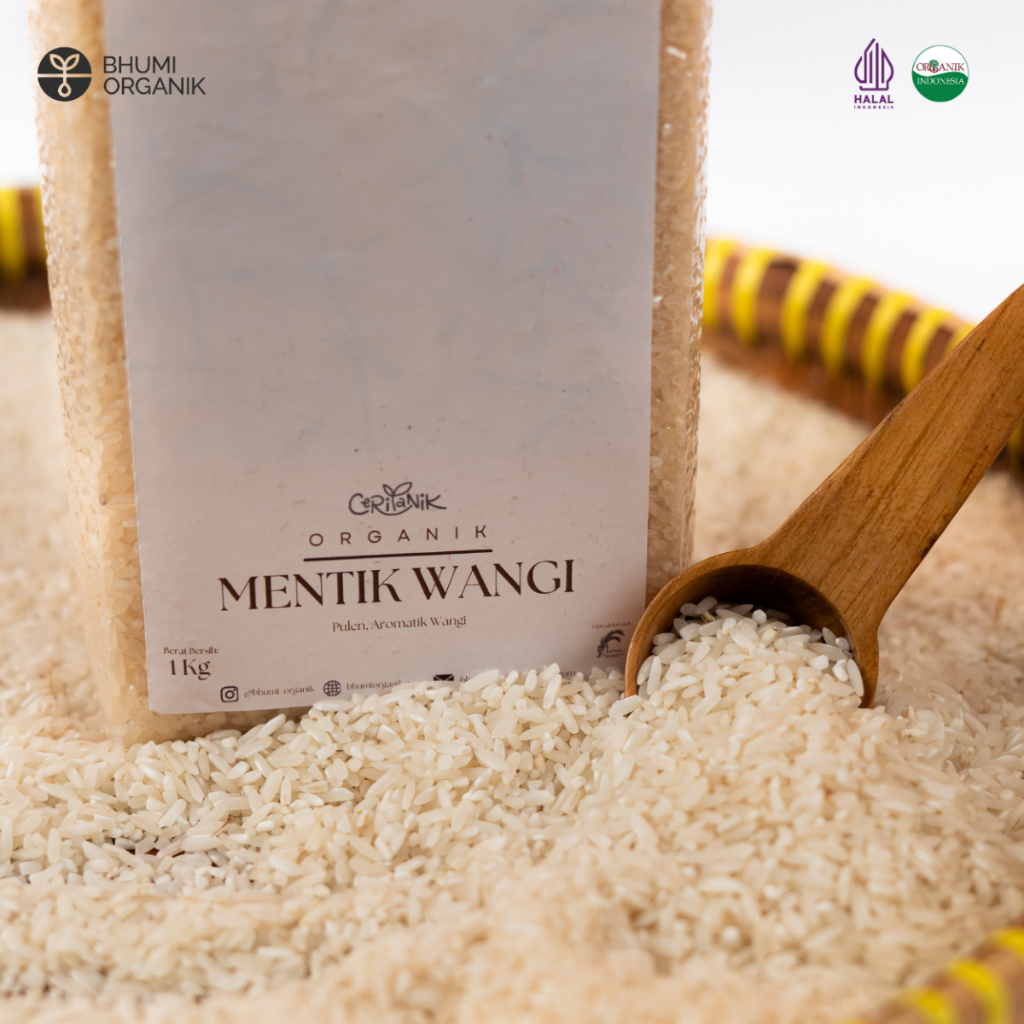 

Beras Mentik Wangi Organik Aromatik Vacuum 1 kg - Ceritanik / Bhumi Organik - Organic White Rice Mentik Wangi - Beras Organik Murah - Beras Organik Sehat - Beras Organik Premium