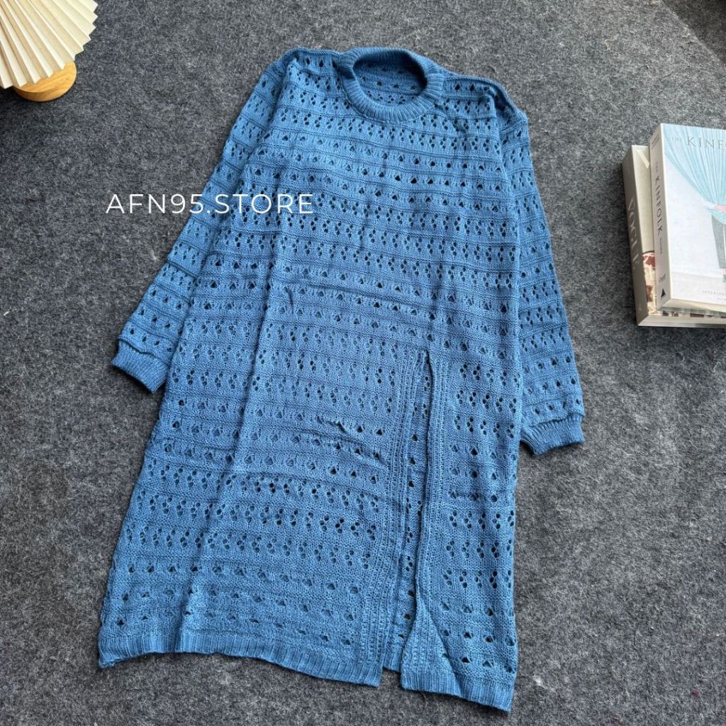 QIYARA TUNIK LONG BLADER RAJUT BELAH PINGGIR PREMIUM