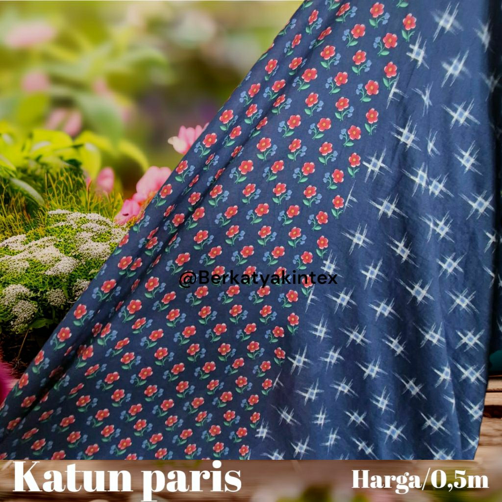 KAIN KATUN PARIS MOTIF SISA GARMENT  - KAIN KATUN MOTIF SISA GARMENT HARGA/0,5M