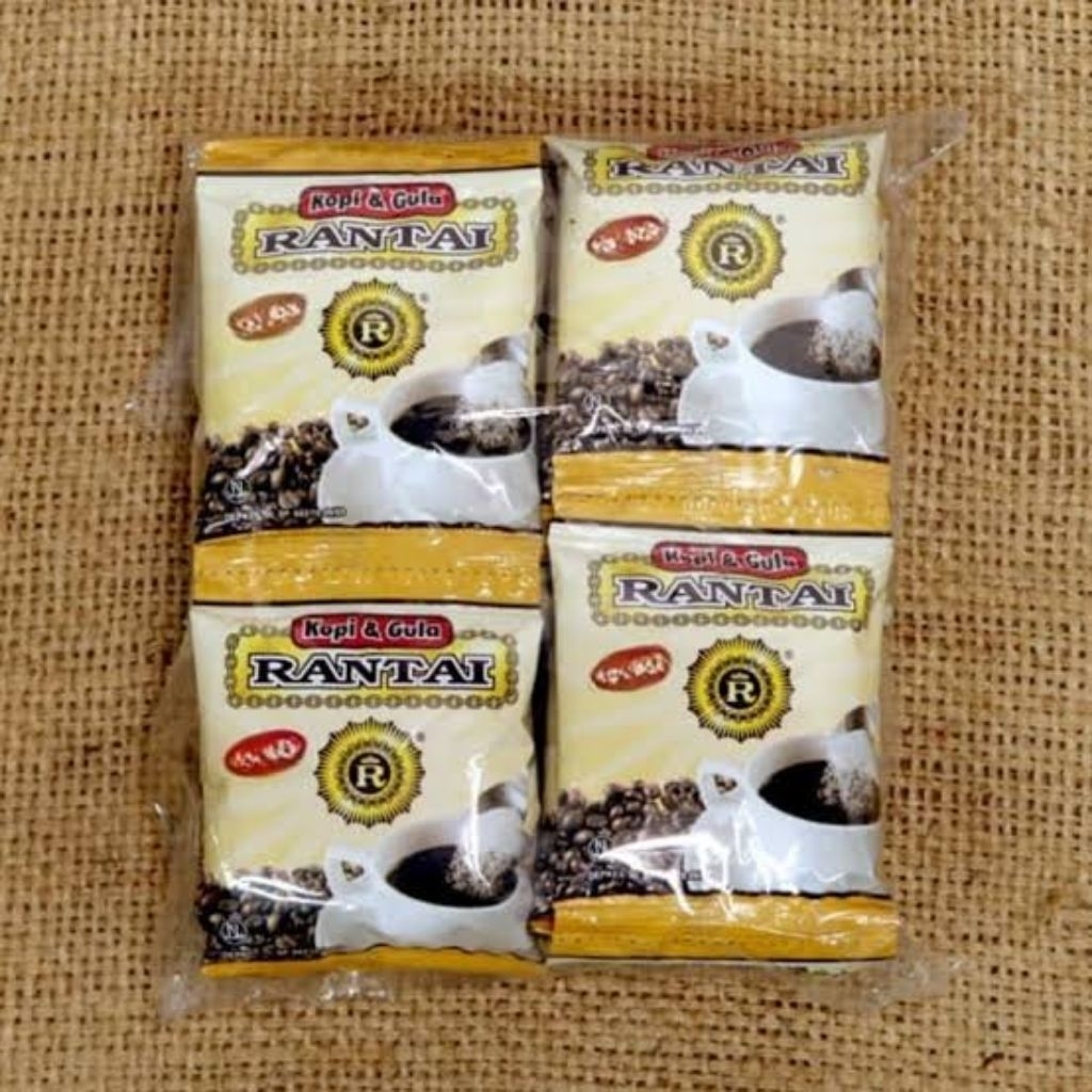 

kopi hitam rantai plus gula 1pak isi 20set