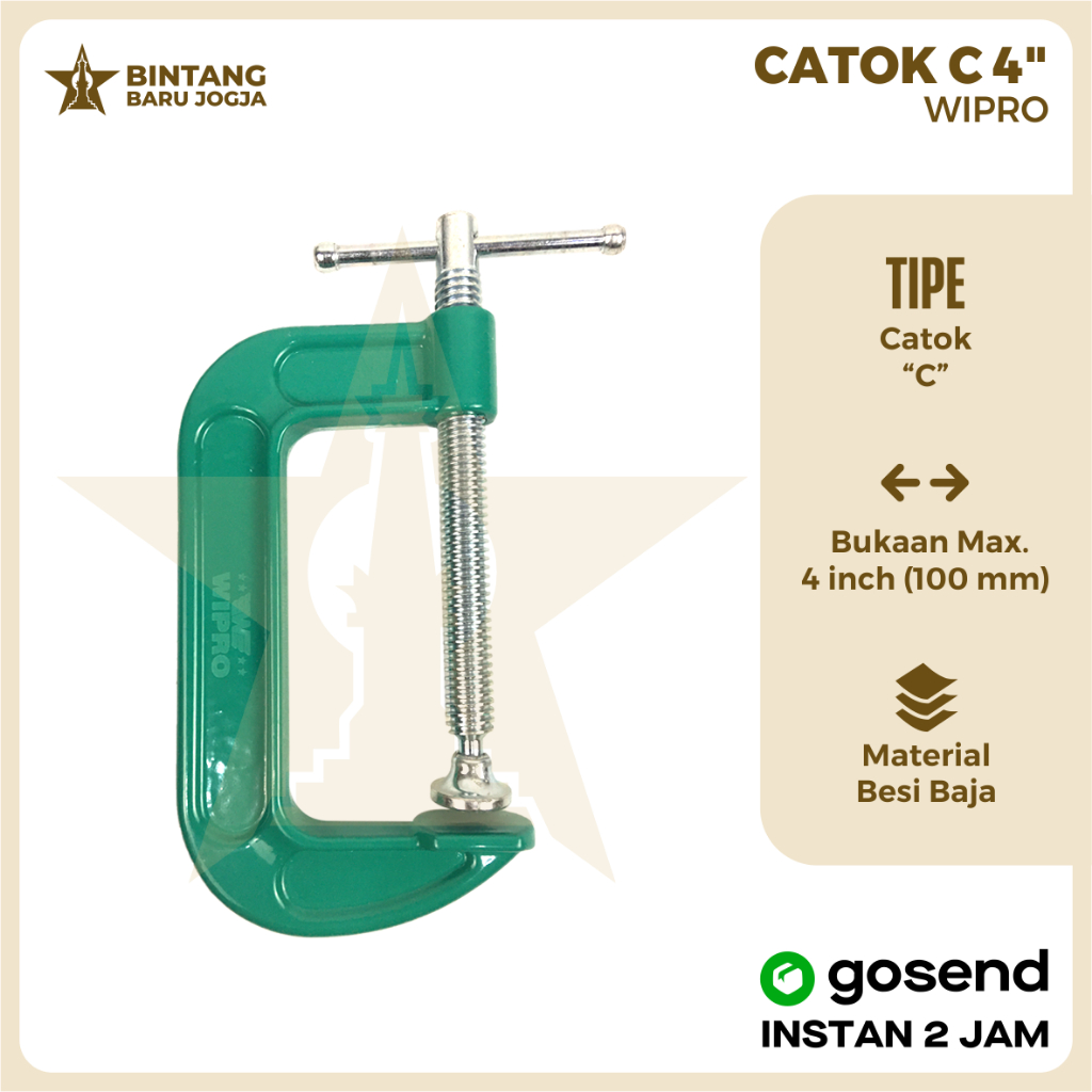 Catok / Clamp / catok c untuk kayu Klem C WIPRO 4"