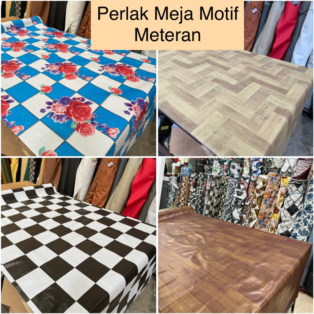 Perlak Meja Makan Motif Alas Taplak Meja Plastik Meteran
