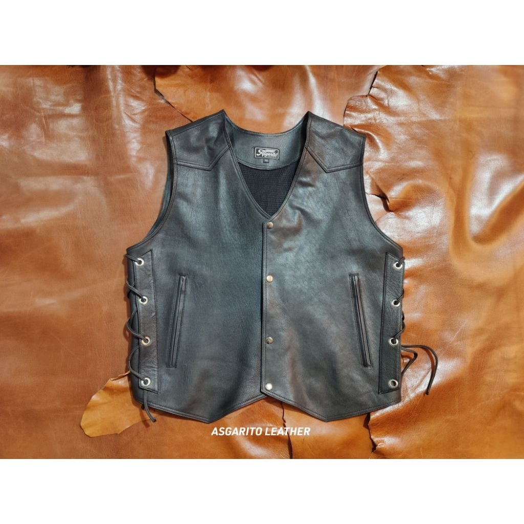 ROMPI KULIT BIKER SIZE XXL KULIT ASLI VEST BIKERS