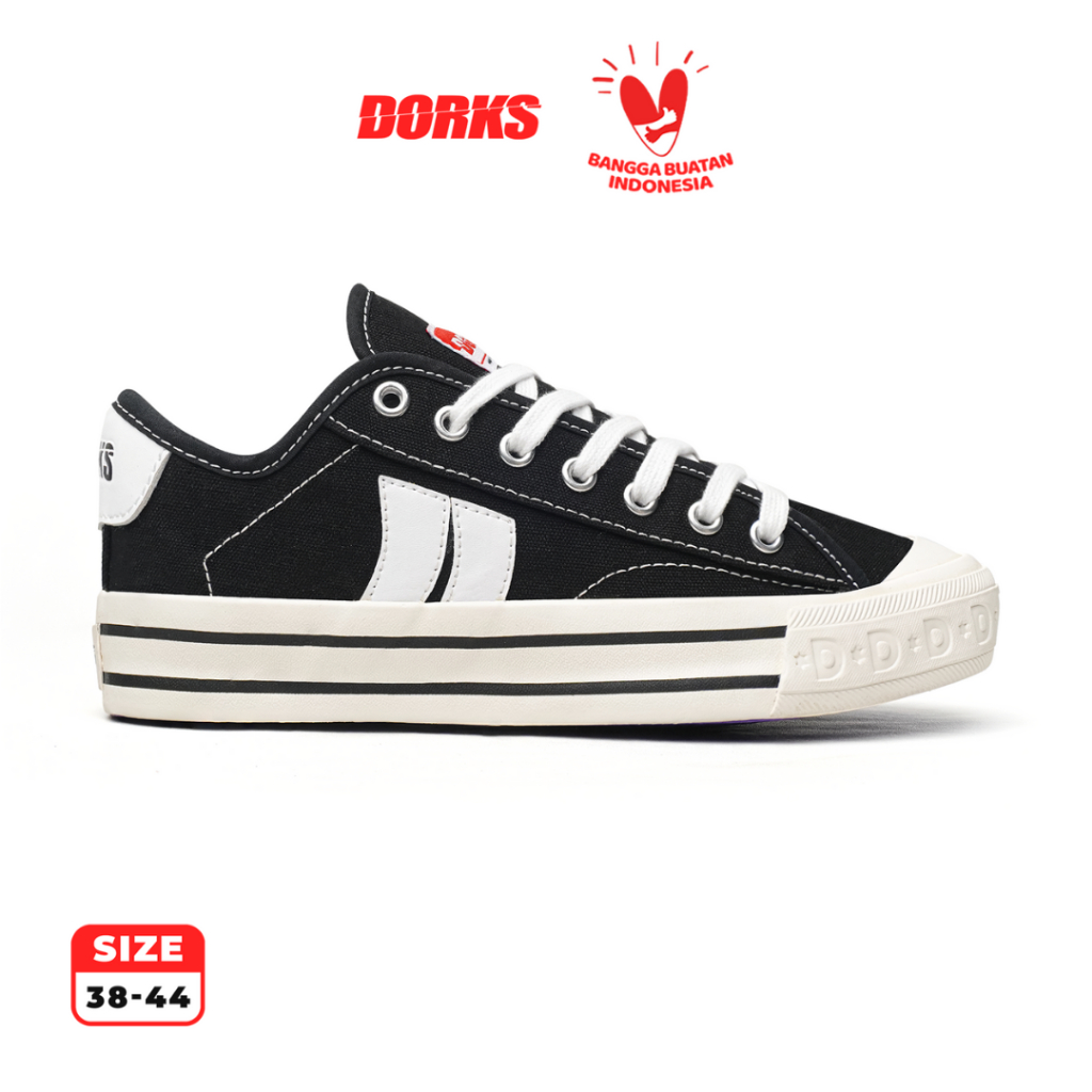 diskon dorks - metro low black sepatu sneakers casual pria wanita