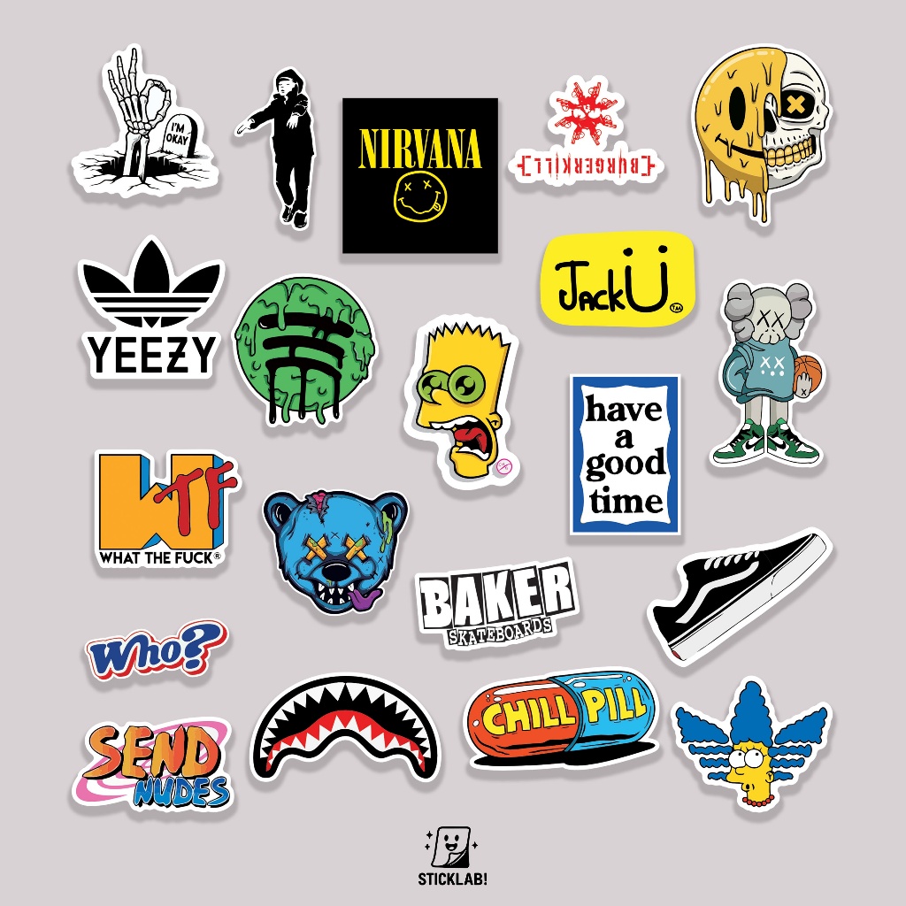 

Sticker Pack HYPE BEAST VOL 02 Aesthetic Vynil Potongan KissCut Tumblr Helm Laptop FULL COLOUR