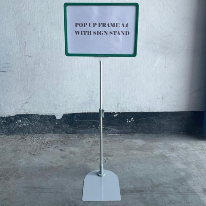

SS-11 Pop Up Frame Promosi A4 With Sign Stand Papan Harga Promo Minimarket A4 Berdiri Tiang Promo Toko