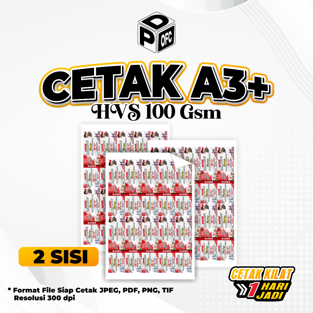 

CETAK HVS 100 GSM 2 MUKA | hvs print only | ceta hvs A3+ 2 sisi / 2 muka