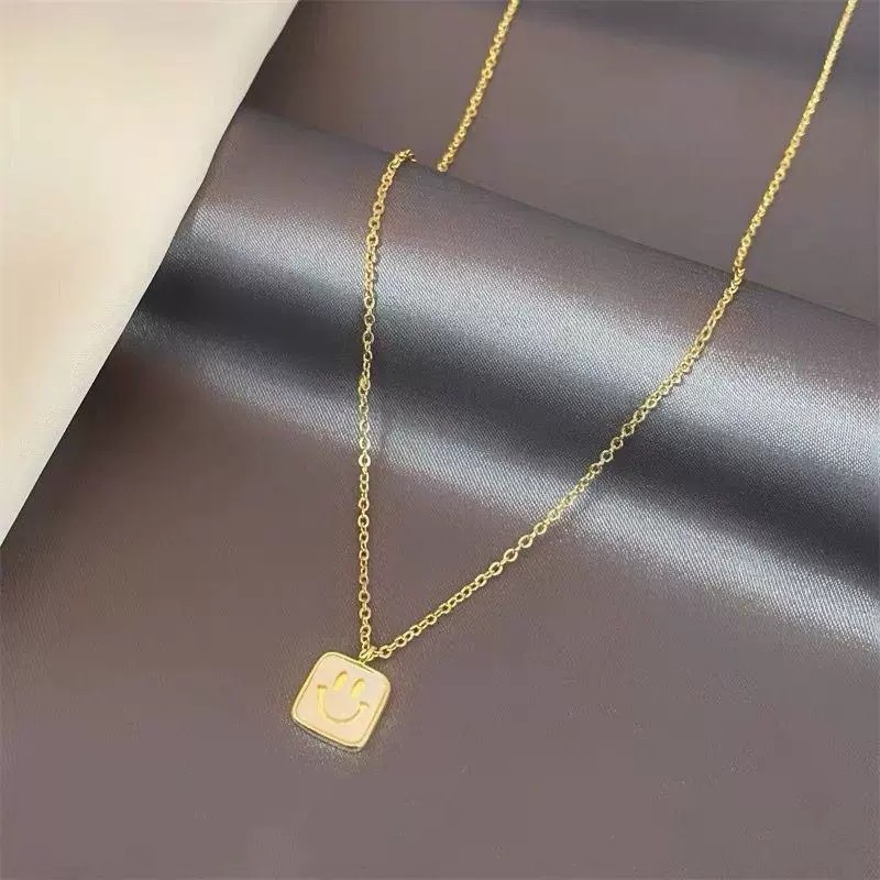 COD Kalung Titanium Smile Simple Korea Elegan Fashion Style Premium