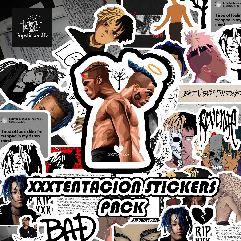 

Stikers XXXTENTACION 20Pcs – Aesthetic Hip-Hop, Tempel Laptop & HP