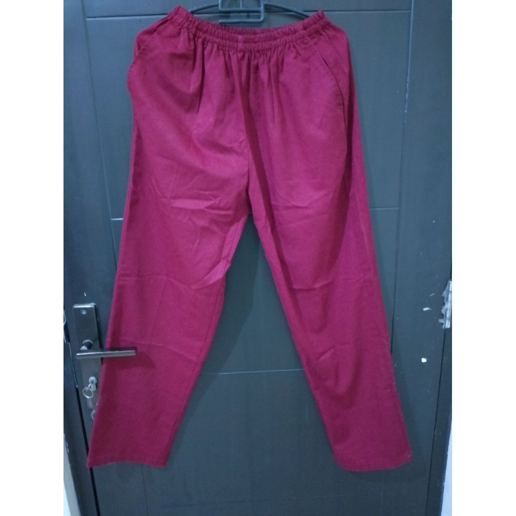 Celana kulot maroon wanita