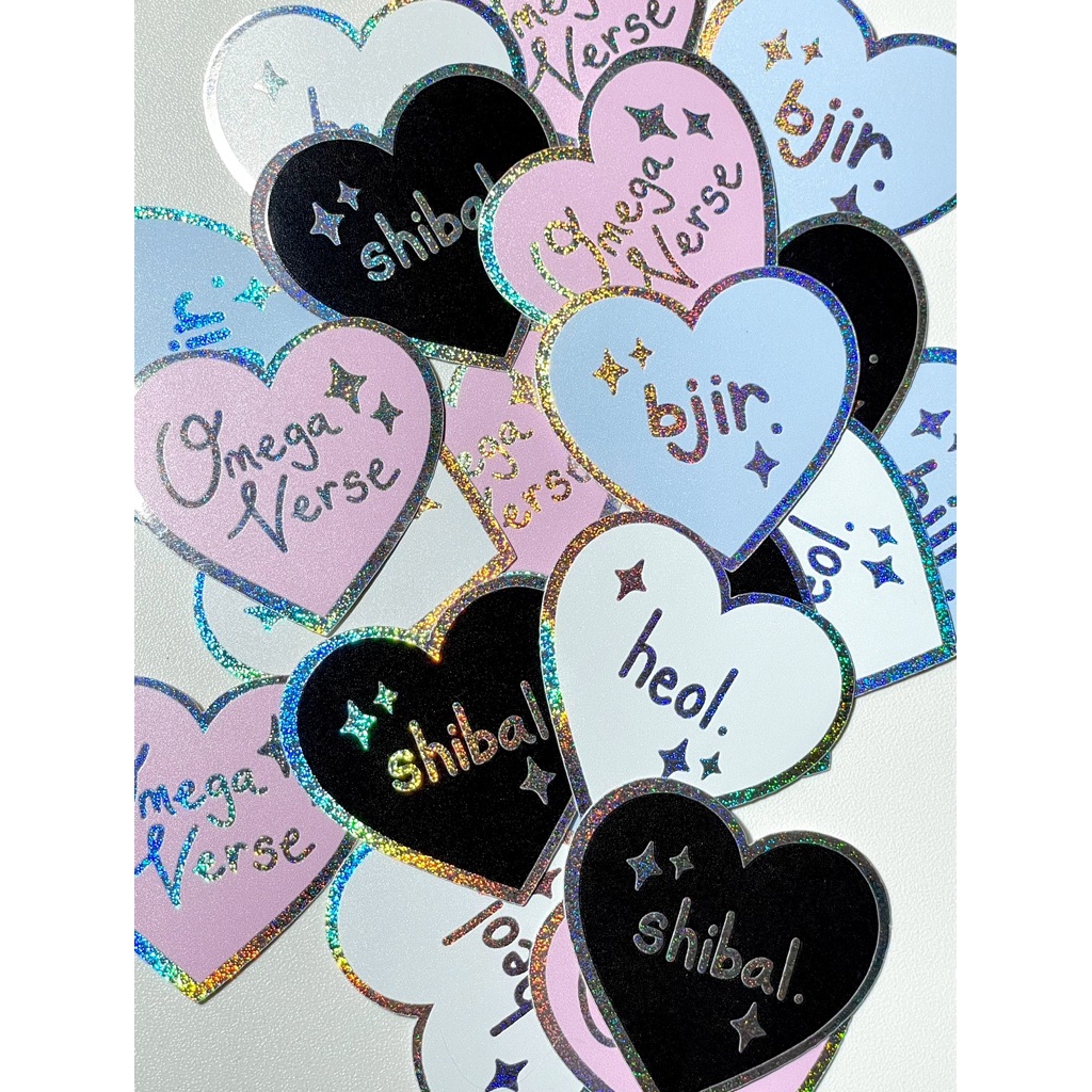 

holo hearts sticker