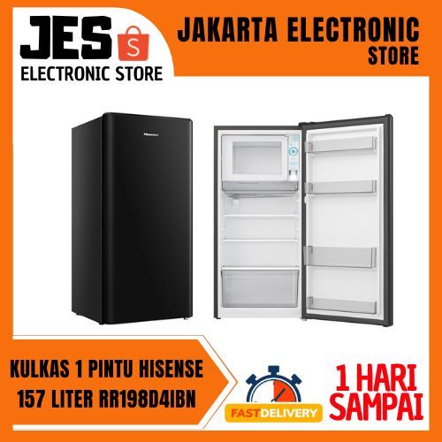 Kulkas Hisense RR198D4IBN / RR198D4IBN 1 Pintu 157L - Garansi Resmi