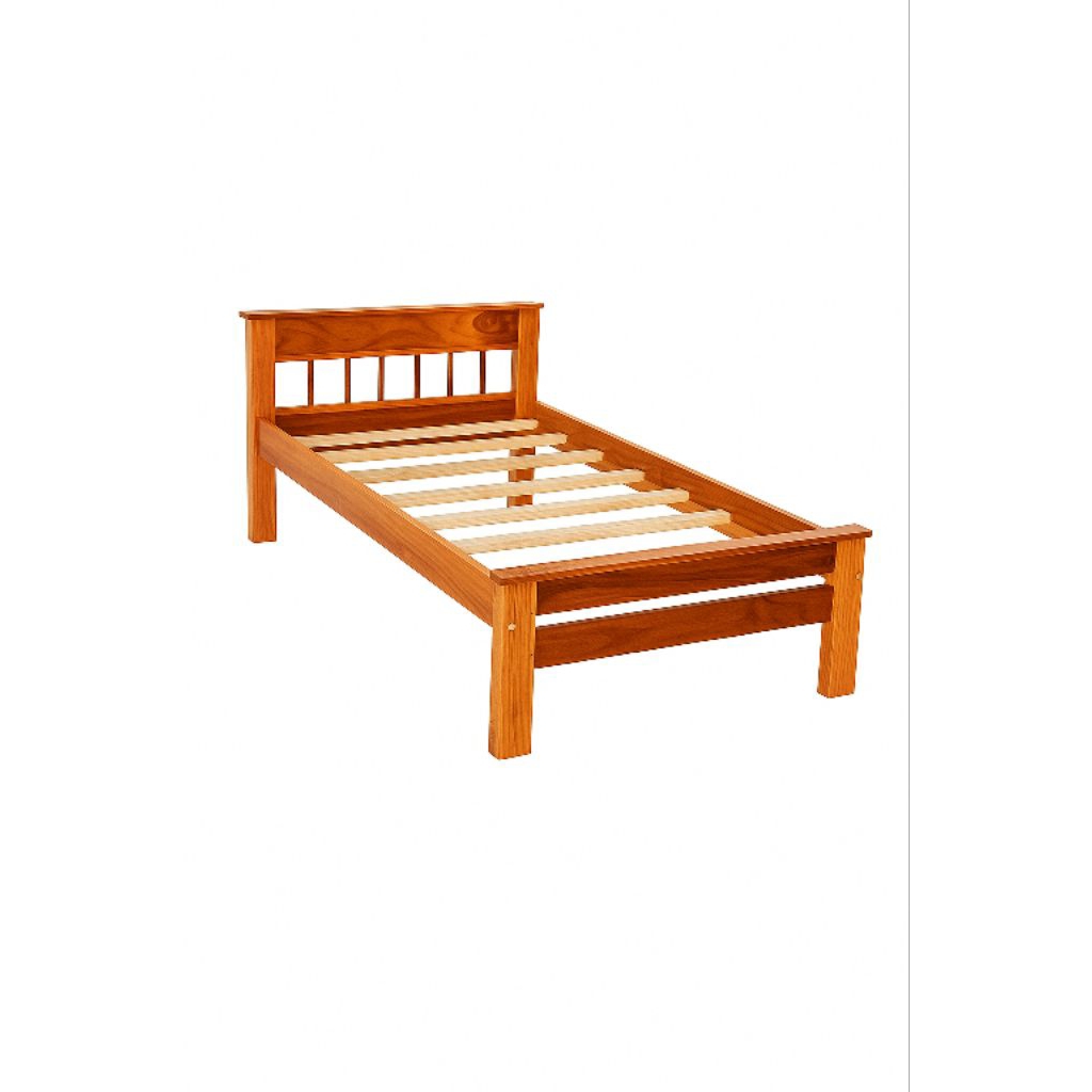 Dipan Ranjang Kayu Jati Minimalis Kuat & Tahan Lama – Single Bed Frame