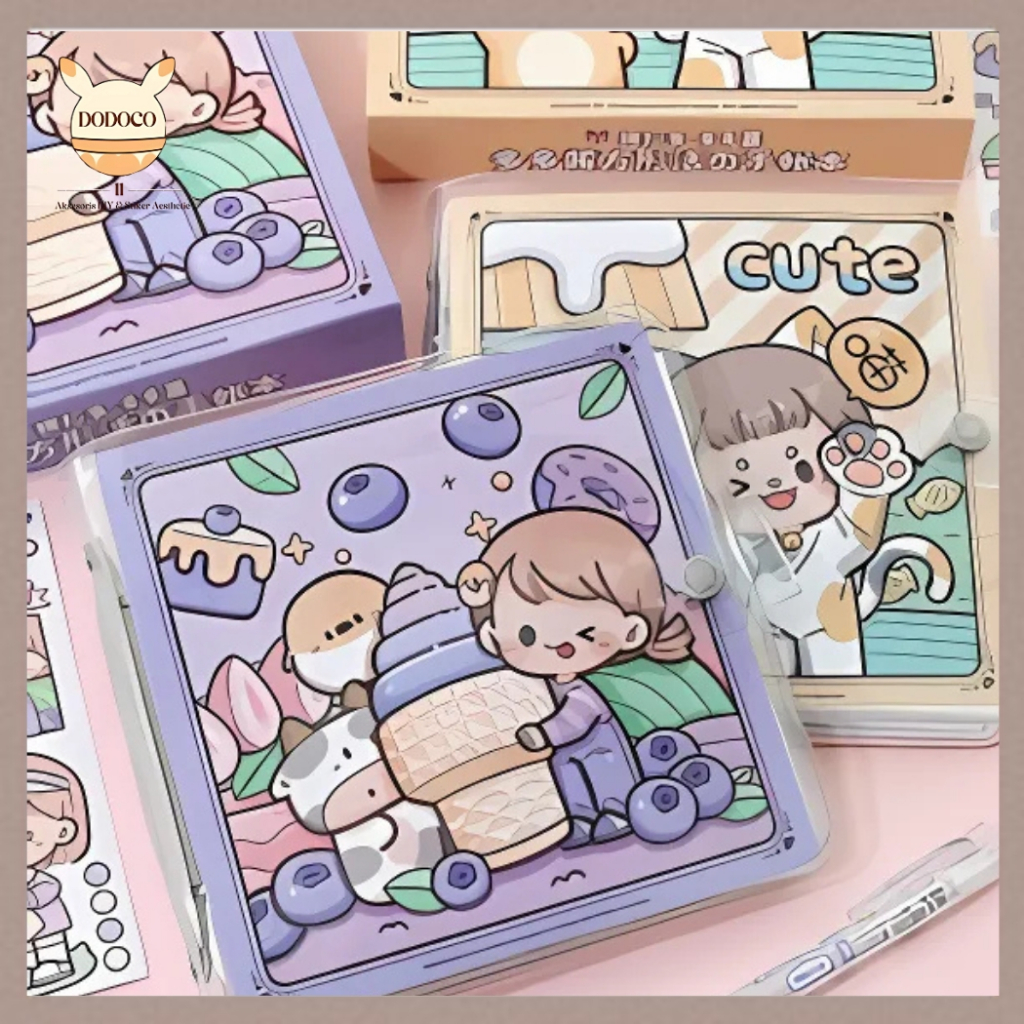 

Buku Binder Diary Aesthetic Notebook Catatan Cantik isi 80 Lembar Free 4 Stiker TLD75