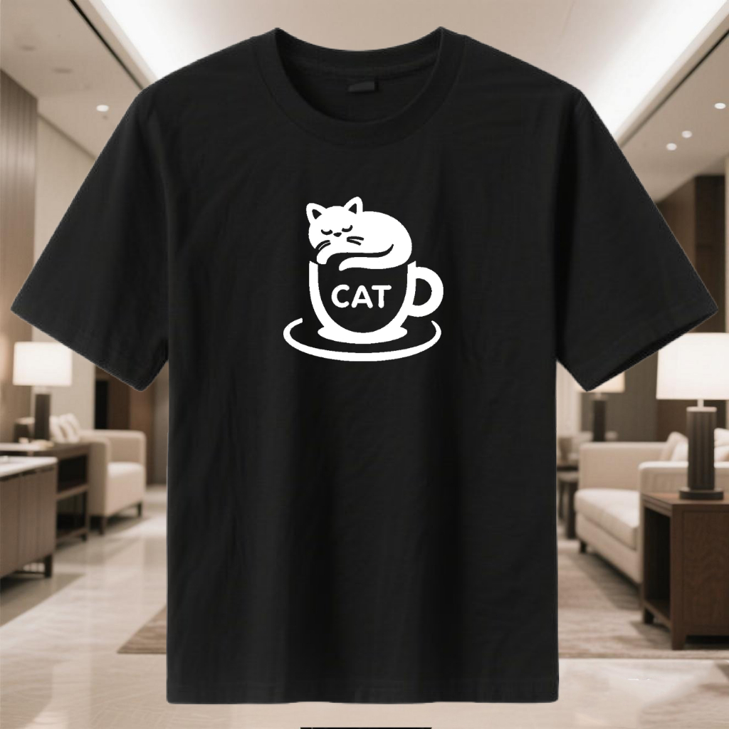 (COD)Kaos Cat Knalpot Putih Kaos Cat Penyakun Hitam Kaos lengan pendek hitam Kaos lengan pendek puti