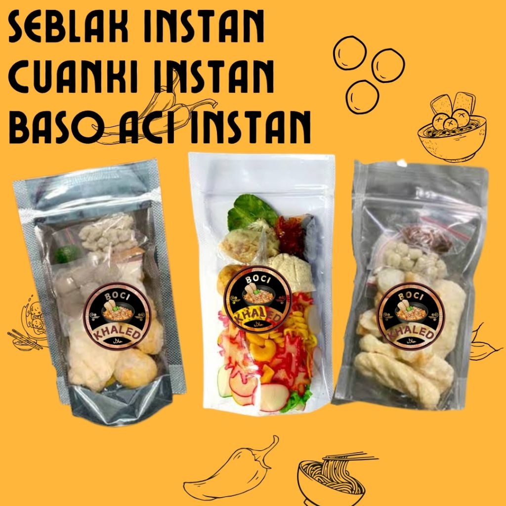 

[Baso Aci/Seblak/cuanki] ready baso aci paket usaha ekonomi cuanki instan seblak instan komplit boci ayam suwir pedes mercon enak murah paket jualan cemilan makanan
