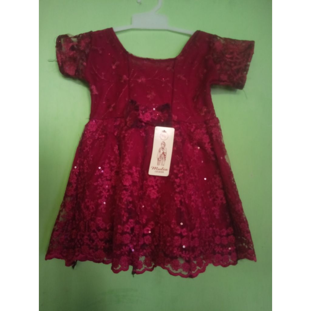 Dress Baby Brukat Dress Bayi Brukat Perempuan nb-1th BB max 9kg