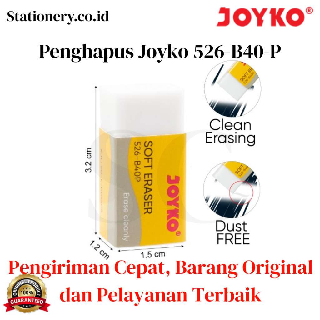 

Penghapus Joyko Kecil Putih 526 B40P ( Satuan )