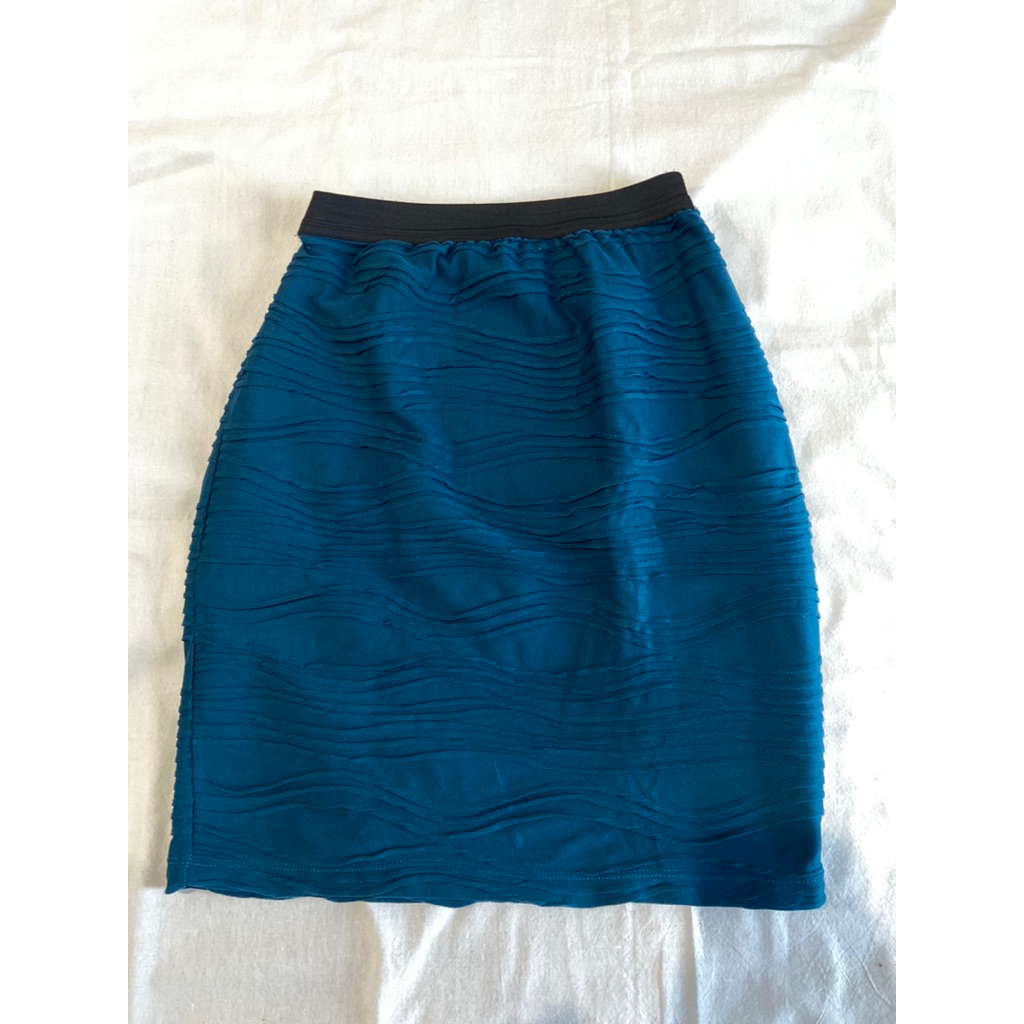 PRELOVED — rok / skirt turquoise spandex
