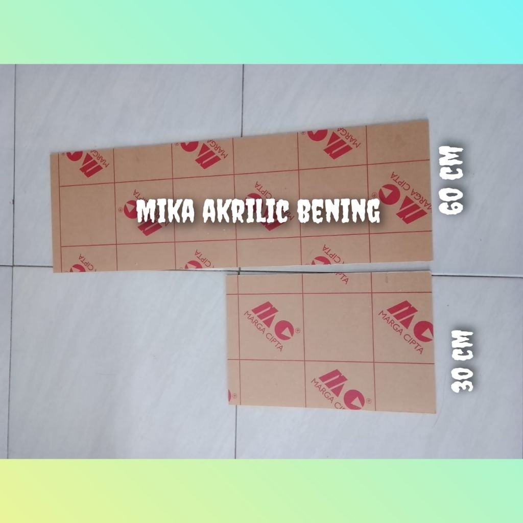 

Mika akrilik bening lembaran ukuran panjang 60cm lebar 20cm tebal 2ml