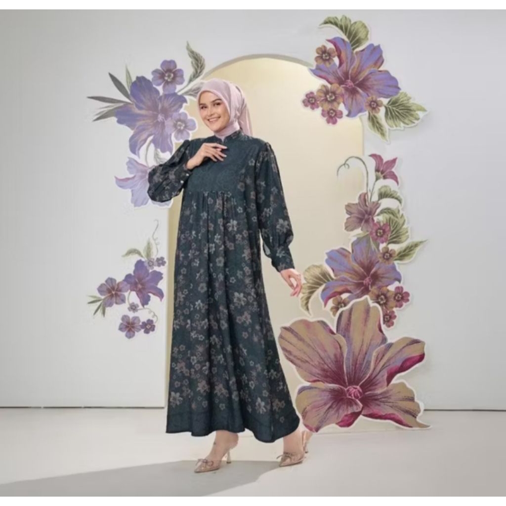 TALINA GAMIS ZM BY ZASKIA MECCA WARNA GREY SIZE S / GAMIS ZM ORIGINAL / GAMIS PESTA / GAMIS KONDANGA