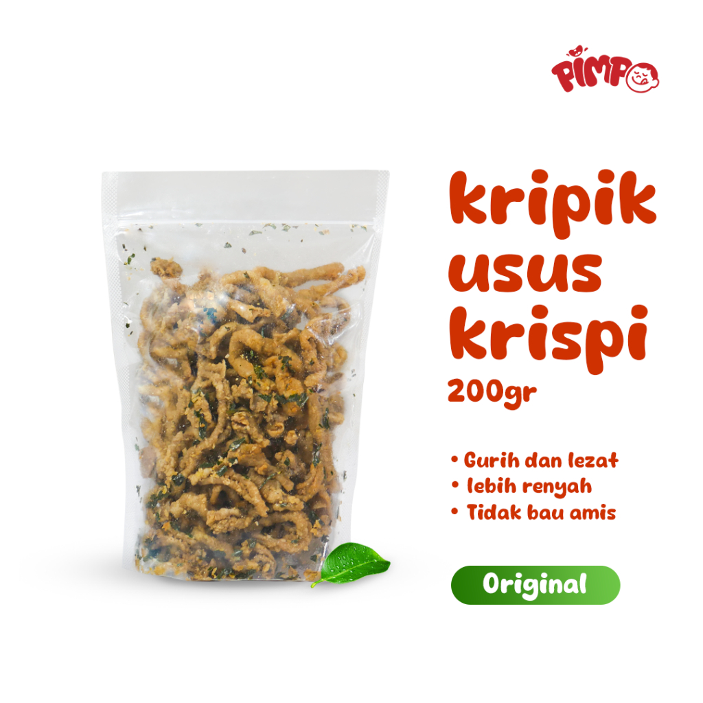 

200gr Pimpo Kripik Usus Ayam Krispi / Usus Ayam Crispy Premium Daun Jeruk