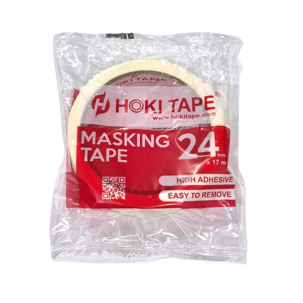 

Masking Tape HOKI 24mm x 20Y ( Selotip / Lakban Kertas )