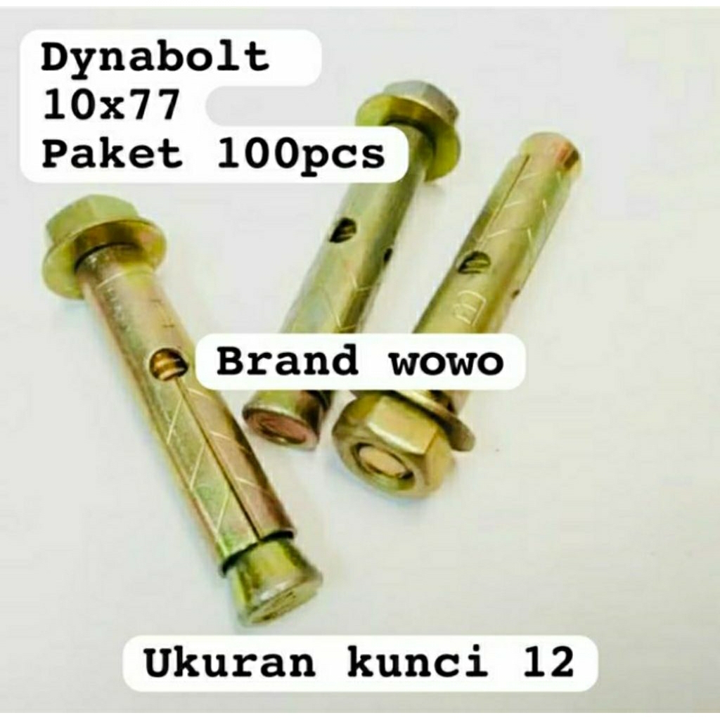 (Paket 100pcs) Dynabolt 10×77