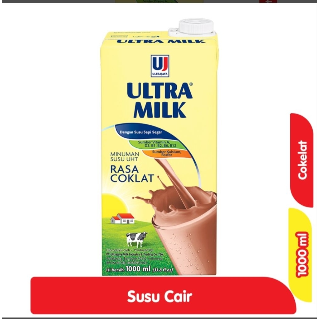 

Ultra Milk Susu UHT Coklat Kotak 1 Liter / 1000 ml